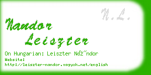 nandor leiszter business card